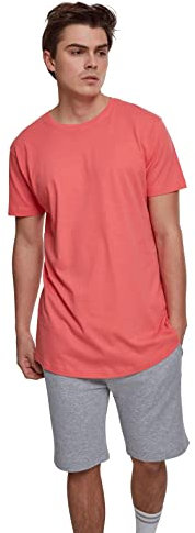 Urban Classics Herren Formet lang te T Shirt, Coral, L EU