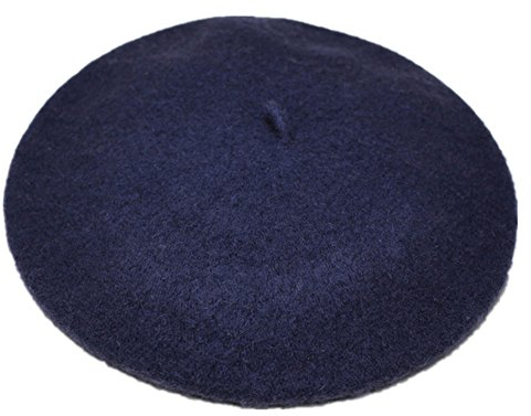 JOYHY Damen Solide Klassisch Französisch Stil Baskenmütze Mütze Hut Navy Blau