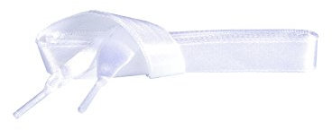 Kaps Lacets Fantaisie, Rubans de Satin pour Baskets et Chaussures, Lacets Adulte Enfant Larges Plats de Qualité, Différentes Couleurs et Longueurs, 1 Paire (90 cm - 36 pouces - 5 à 6 œillets/Blanc)