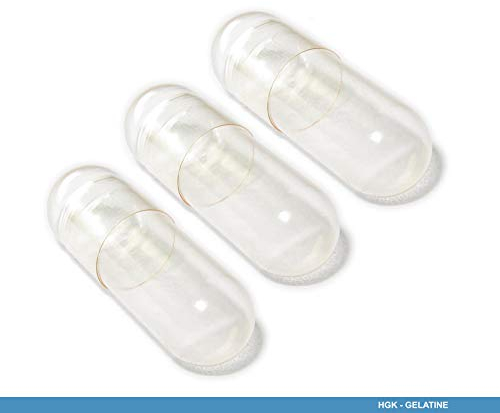 Vivameo | 100 Leerkapseln | Größe 00 | aus Rinderhaut-Gelatine | transparente & geschmacksneutrale Kapseln zum Befüllen | Inklusive sicheren Schnappverschluss