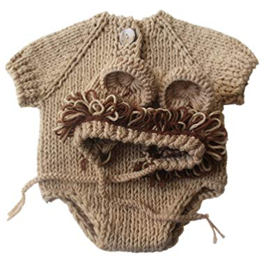 SOIMISS Neugeborene Fotografie Requisiten Cartoon Löwe Gestrickt Handgemachte Foto Requisiten Neugeborene Kostüme für Baby Kleinkind Kleinkind