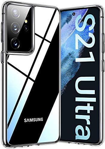 Captor Cover Trasparente per Samsung S21 Ultra, Custodia TPU in Silicone Flessibile Morbida e Sottile, Protezione Full Body con Bordo Rialzato per Schermo e Fotocamera