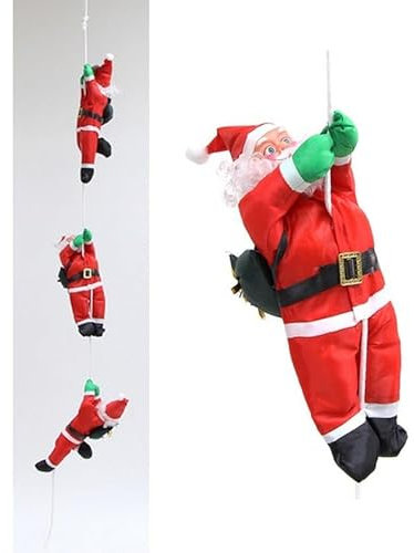 Silumen Père Noël grimpeur et sa hotte 30,5 cm x3pcs - Père Noël sur Corde