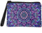 Chaqlin Damen Geldbörse Mini Flanell Brieftasche Mandala Lotus Print Kleine Kosmetiktasche Kreditkartenetui Mandala Geschenke (Lila)