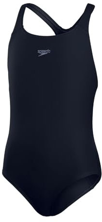 Speedo Junior Girl's ECO Endurance+ Medalist Swimsuit | Chlorine Resistance | Recycled Fabric | Comfort Fit | Swimming Lessons | Swim Holiday, True Navy, 15-16 Years