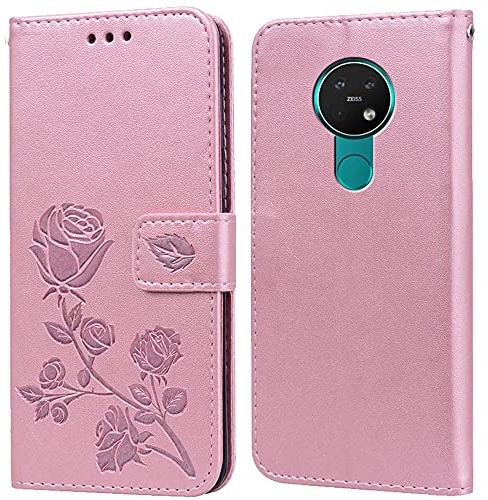 PKQTOP Hülle für Nokia 7.2/6.2 Handyhülle,Klappbar Tasche Case,Standfunktion,Kartenfach,Silikon Bumper,Stoßfeste Schutzhülle Cover für Nokia 7.2/6.2
