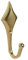 Pair Of Metal Tieback Hooks For Curtains (Bright Brass (Diamond))