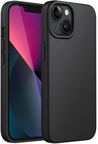 JETech Silicone Case for iPhone 13 6.1-Inch, Silky-Soft Touch Full-Body Protective Case, Shockproof Cover with Microfiber Lining (Black)