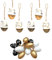 18x Ostereier zum Aufhängen Osterdeko Outdoor Schwarz Weiß Gold Plastik (blumig)