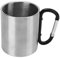Alomejor Bicchiere da Arrampicata in Acciaio Inossidabile con Impugnatura a Moschettone Avvitato 8 Cm di Altezza Tazza da Campeggio a Doppio Strato Tazza per Esterni