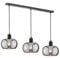 Fischer & Honsel | Pendelleuchte, Dima | sandschwarz| Glas| rauchfarben| L: 110,00 cm, B: 22,00 cm| Ausl. Decke: 160,00 cm| 3x E27 max. 40,0 Watt| 60901