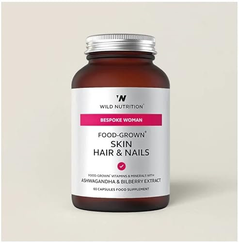 WILD NUTRITION Food-Grown® Complete Beauty Support | Hair Skin and Nails Vitamins for Women | Hyaluronic Acid, Biotin, Vitamin C, Selenium, and Zinc | Parent (Skin, Hair & Nails)
