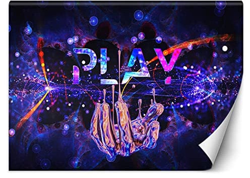 Feeby Fototapete Spielkonsole Gaming Für Gamer 350x245 cm Violett XXL Vlies Wandtapete Tapeten Wohnzimmer Schlafzimmer Jugendzimmer Moderne Design Wandbild Wand Dekoration Jugend Teenager Spielen