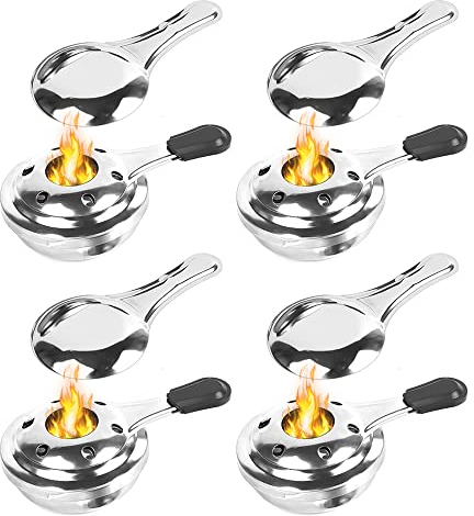 Lixada Edelstahl Alkoholkocher, Tragbarer Fondue Brenner Für Fondue Mini Alkoholbrenner Zubehör, Camping Spirituskocher für Fondue Speisewärmer, Picknick Rucksackreisen Reisen BBQ,Trockentopf-Küche