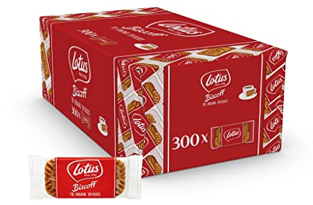 Lotus Galletas Biscoff originales - Lote de 300 galletas - Galletas con sabor Biscoff - Receta tradicional sin colorantes - Envueltas individualmente.