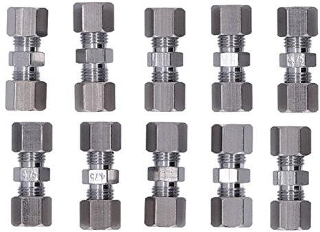 Aramox Connettore Linea Freno, 10 Pezzi Connettore Linea Freno Raccordo Tubo Freno in Rame Cromato per Tubo Diametro 4,75 Mm