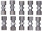Aramox Connettore Linea Freno, 10 Pezzi Connettore Linea Freno Raccordo Tubo Freno in Rame Cromato per Tubo Diametro 4,75 Mm