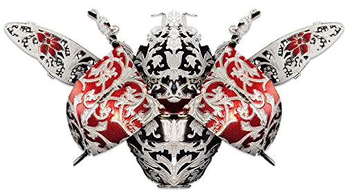 Piececool 3D Puzzle Metall Insekt Marienkäfer, 3D Metall Puzzle Sammelobjekte für 340 Edelstahl, Ganzes Metall, 1:1 Wiederherstellen, Geburtstagsgeschenk, Modellbausatz Erwachsene, 18 Teile