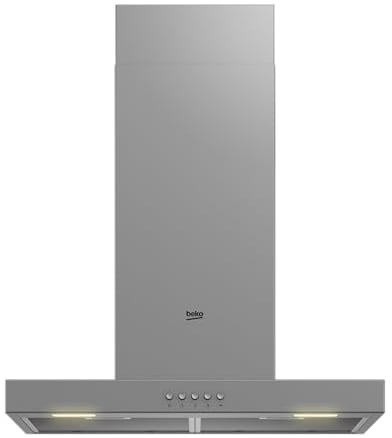 Beko BHCB61622BXH - Campana Decorativa T-INVERTIDA gama BEYOND, Color Inox, 60cm, Clase Energética B, Extracción máx, 613 m3h, Filtros de carbono para la recirculación incluidos