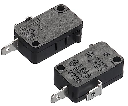 QUARKZMAN Micro-ondes Four Porte Interrupteur Four Micro Interrupteur Remplacement Pièces 16A pour Micro-ondes Riz Cuisinière 2 Normalement Fermer Noir Paquet de 2