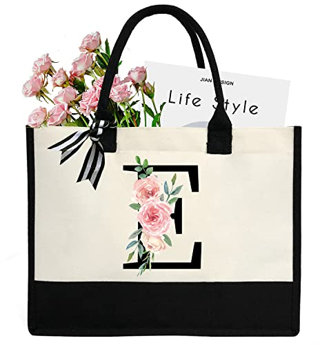 sundee Personalisierte Strandtasche aus Segeltuch mit Innentasche mit Reißverschluss, monogrammierte Geschenktasche für Hochzeit, Geburtstag, Urlaub