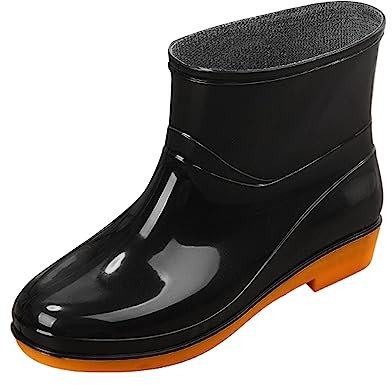 Stivali Pioggia Donna Impermeabile Leggeri Stivaletti Gomma Donna Antiscivolo Stivali in Gomma Donna Allagamento da Lavoro Ankle Boots Antipioggia Antivento Stivale Giardino Giardinaggio Outdoor