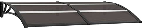 BaraSh Marquesina para Puerta PC Negro 200x80 cm Marquesina Puerta Exterior Puerta Ventana Toldo Marquesina