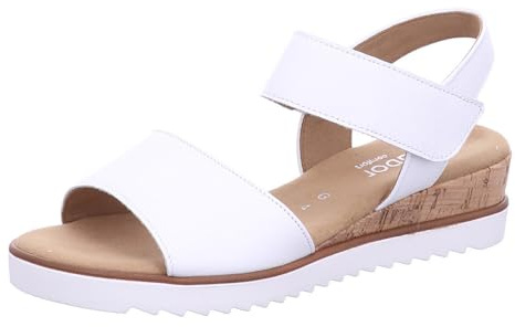 Gabor Damen Keilsandalen, Frauen Sandalen,Moderate Mehrweite (G),flach,Sommerschuhe,Freizeitschuhe,Weiss(Kork/offwhi),40.5 EU / 7 UK