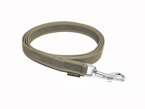 Mystique® Gummierte Leine 20mm ohne Handschlaufe Standard Karabiner beige 3m