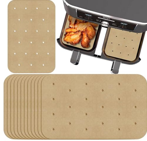 ZOKJSW Feuilles perforées pour friteuse à air, four (14 x 20,3 cm) - Lot de 100 papier sulfurisé
