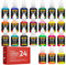 VIVOHOME Pintura para Aerógrafo, 24 Colores Incluye 6 Colores Neón, Pinturas Acrílicas, a Base de Agua, Pintura Aerógrafo para Textil, Madera, Piedra, Plástico, 20 ml/Botella