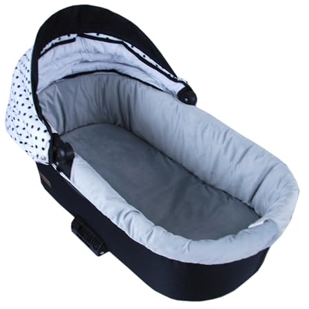 BABYLUX Nestchen für Kinderwagen Stubenwagen BABYWANNE + Matratze 2 Tlg Set Doppelseitig (W104 Velvet Grau)