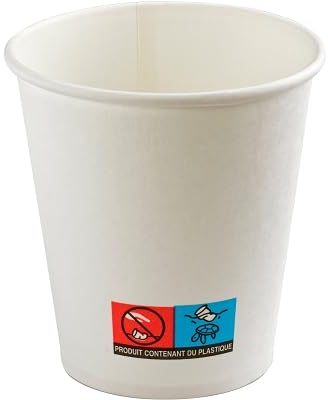 Générique 100/200/500/1000/2000/3000 Pièces Gobelets en Papier biodégradables écologiques 200 ML 20 CL 7 Oz jetables pour Eau Chaude Froide (100)
