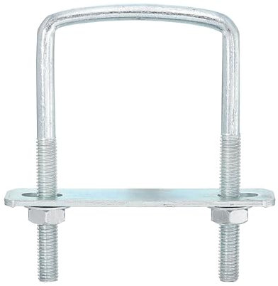 sourcing map Square U-Bolts, 6 Sets 60mm Inner Width 100mm Length M8 Zinc-Plated Carbon Steel U Clamp Bolt with Nuts and Plates, for Boat Trailer