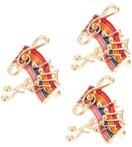 SAFIGLE Querflöte Anstecknadel 3 Stück Brosche Mit Musiknoten Anstecknadel Kleidungsbrosche Schal Accessoire Damenbrosche Feste Brosche Motorhaube Für Herren Mützen Für Herren Schalnadel
