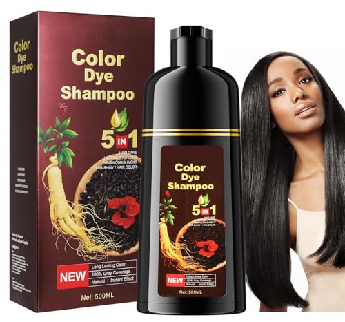 Weixinbuy Schwarzes Haarfärbe-Shampoo für Männer und Frauen, 500 ml (Schwarz)