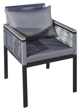 Bello Giardino | Corto Gartenstuhl – Moderner Aluminium Outdoor-Sessel, Wetterfest und Robust, Technorattan, Design Terrassenstuhl mit Teflonbeschichteten Kissen, Leichte Pflege