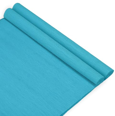 M METERXITY 2er-Pack Krepppapier, 8,2ft x 20 / 250 x 50cm (LxB) Weiches Breites Krepppapier Streamer Blatt, Dekorativer Bastelstreamer für Basteln/Blumenherstellung/Dekoration [Himmelblau]