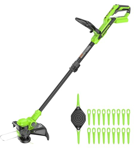 Greenworks 40V 13 2-in-1 Cordless Trimmer/Edger w/ 20 Blades, Heavy Duty for Thick Weeds/Brush, Edges Fence/Sidewalk, Gas-Free Lightweight, Battery and Charger Not Included