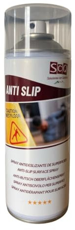 Spray antideslizante de superficies I Pintura transparente anticaidas | antideslizante para suelos, rampas, escaleras, piscina | Evita caidas y resvalones ANTI SLIP x 400 ml