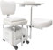 UHDUIG Maniküre Pediküre Stuhl Beauty Spa Massage Hocker mit Vier Universalrädern Nageltisch Professional Trolley kann in Privathaushalten, Schönheitssalons, Nagelstudios (Weiß)