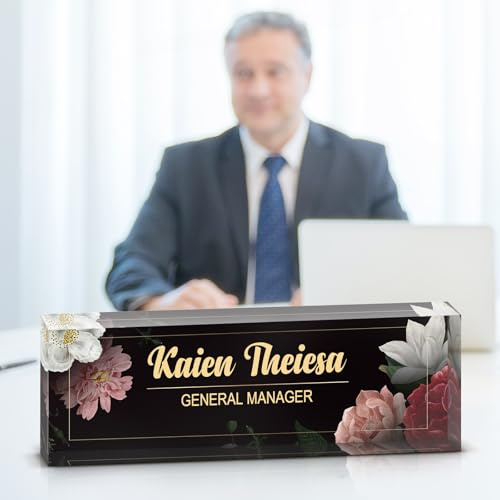 Personalisiertes Namensschild Für Schreibtisch-Büro Zubehör, Acryl-Namensschild,Beförderungsgeschenke Geschenke Zum Schulabschluss Für Kollegen, Mitarbeiter, Chefs Und Lehrer (Stil 4)