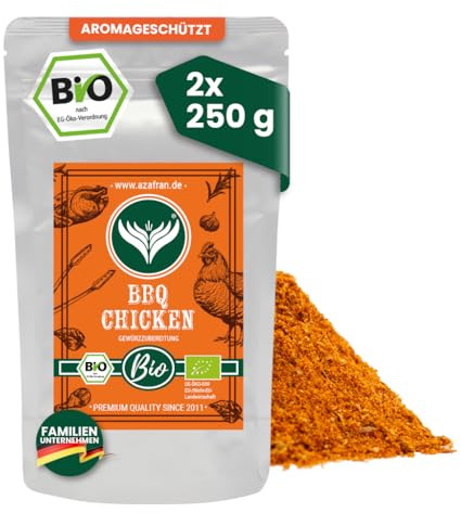 Azafran BIO Chicken Rub Gewürzzubereitung BBQ Hähnchen 500g | Trockenmarinade für Grill und Wings