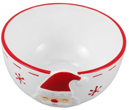 GLEAVI Tazón de Cerámica Santa Claus con Tazón Ensaladas Sopa y Fiestas Navideñas y Diario