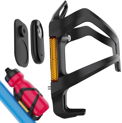 DDJ Waterproof for Samsung Smart Tag 2 & Moto Tag & AirTag Bike Bottle Holder Mount with Reflector, Anti-Theft Bike GPS Tracker Mount, Universal Drink Cup Bicycle Cage, for Electric/Mountain Bikes