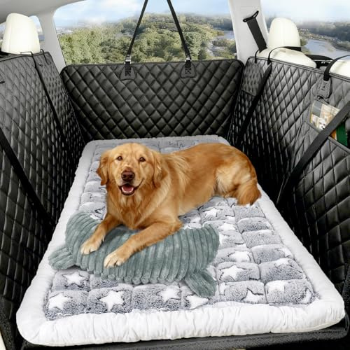 Mavicen Hundematte Auto Rückbank 137×63cm, Hundeschutz Auto Rückbank Große Hunde, Hundematte rutschfest, Leicht zu Reinigen, Kratzfest und Komfortabel