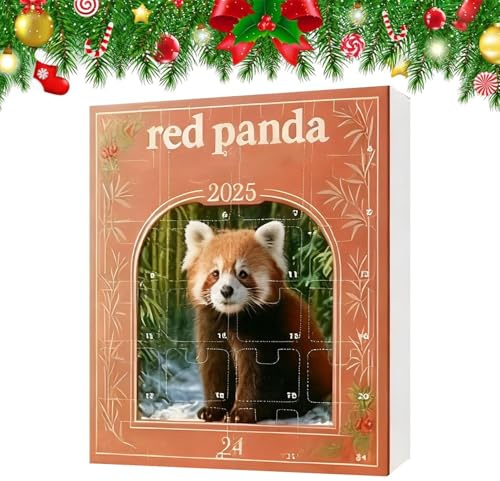 2025 Adventskalender Weihnachten Waschbär – 2D Dekoration Ornament aus Acryl – 24 Tage Countdown-Kalender Ornamente Tiere | für Weihnachtsbaum, Familie, Freunde, Urlaubsparty