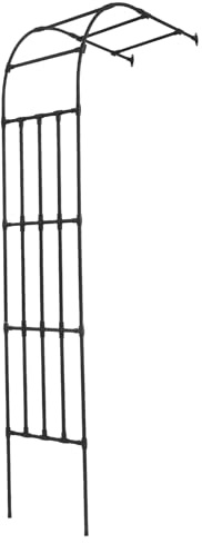 Rosenbogen Halbrund 120x50x260cm Stahl Spalier Kletterpflanzen | 19mm Rohrdurchmesser, Wetterfest und Langlebig, Schwarz, Verbindungsschnallen, Gedrehte Struktur, Boden- und Wandbefestigung