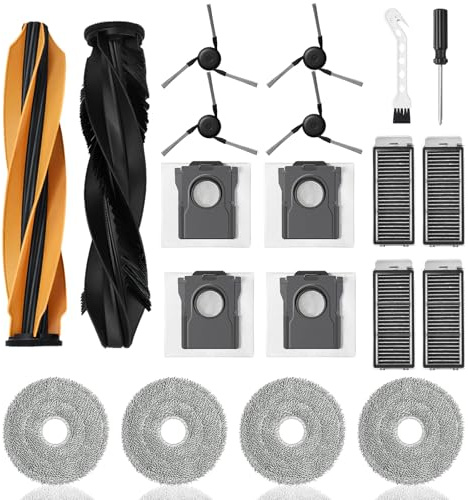 20 D'accessoires pour Dreame X50 Ultra Complete/L50 Pro Ultra/X50 Master,L40s/L40s Pro Ultra/ L40 Ultra Gen 2,Mova V50,Brosses Principales/Latérales Sacs à Poussière Filtres Tampons de Nettoyage