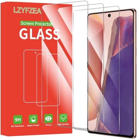 LZYFZEA Lot de 3, Verre Trempé pour Samsung Galaxy Note 20 5G, Anti-trace, Protecteur avec, Dureté 9H Glass, HD Transparent, Sans Bulles
